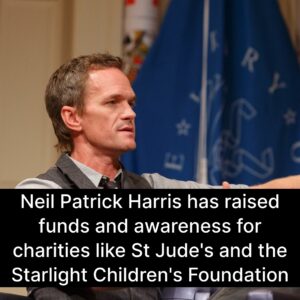 Photo of Neil Patrick Harris with the caption, Neil Patrick Harris has raised funds and awareness for charities like St Jude's and the Starlight Children's Foundation. 